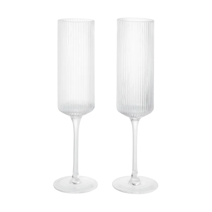 Flute da champagne Ripple 15 cl confezione da 2 - Trasparente - Ferm Living