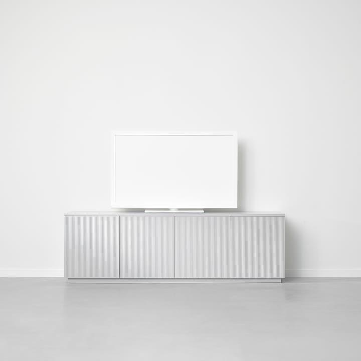 Credenza Beam, grigio chiaro, struttura grigio chiaro, ripiano in marmo di Carrara A2