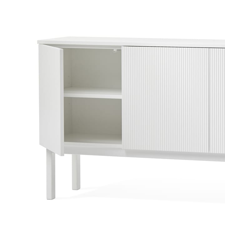 Credenza Beam, grigio chiaro, struttura grigio chiaro, ripiano in marmo di Carrara A2