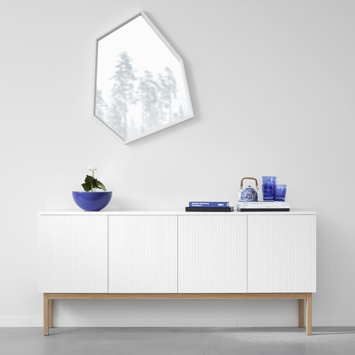 Credenza Beam, grigio chiaro, struttura grigio chiaro, ripiano in marmo di Carrara A2