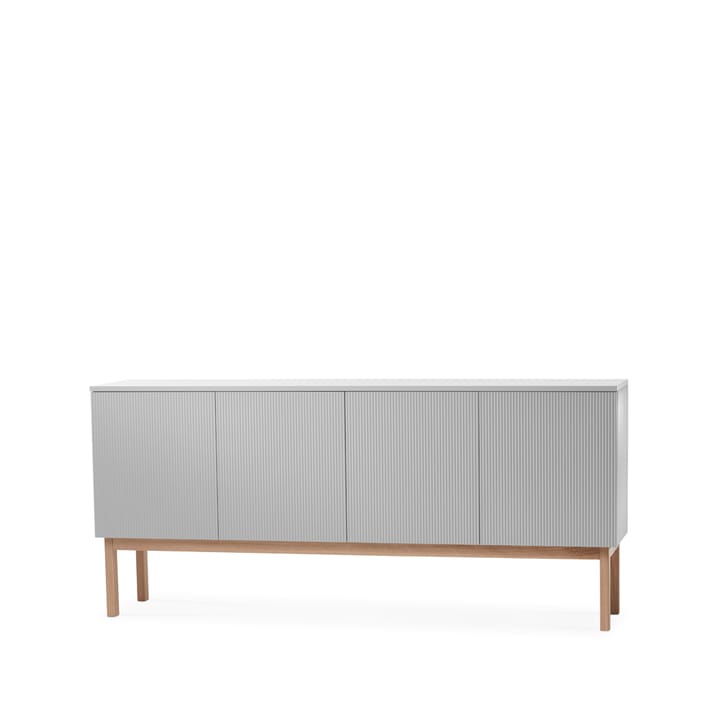 Credenza Beam - grigio chiaro, struttura in rovere oliato bianco - A2