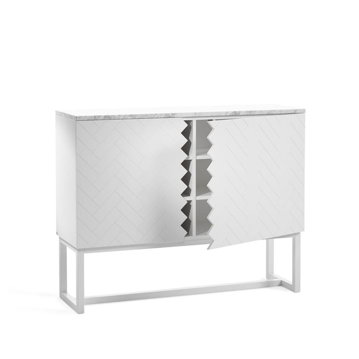 Credenza Story, bianco, ripiano bianco in marmo, struttura bianca A2