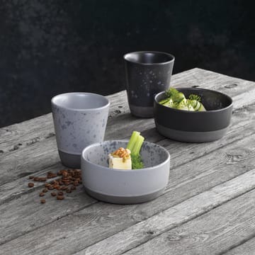 Tazza doppia parete Raw 25 cl - nero a pois - Aida