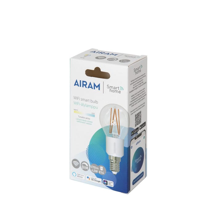 Lampadina a globo LED Airam Smarta Hem Filament - trasparente E14, 5 W - Airam