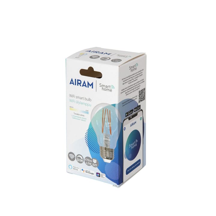 Lampadina LED normale Airam Smarta Hem Filament, trasparente E27, 5 W Airam