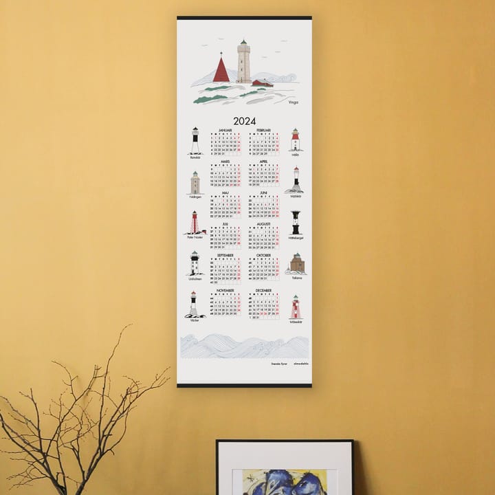 Calendario Svenska Fyrar, 2024, 35x90 cm Almedahls