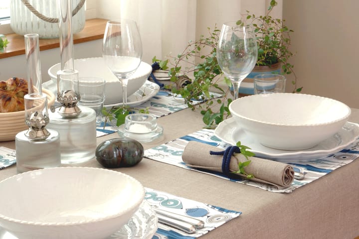 Tovaglietta Picknick 34x45, confezione da 2, Blu, beige Almedahls