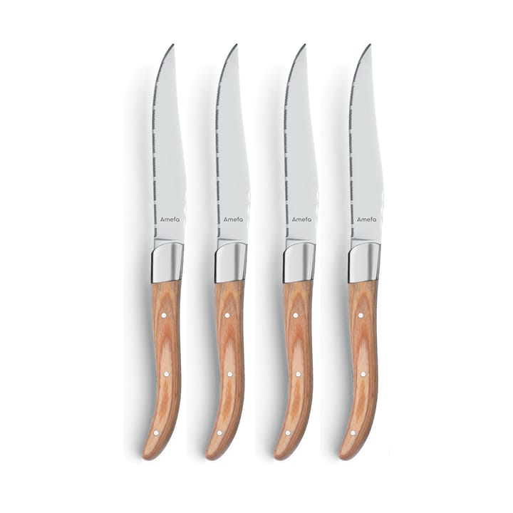 Coltello da bistecca Royal Steak set da 4 pezzi - Naturale in scatola di legno - Amefa