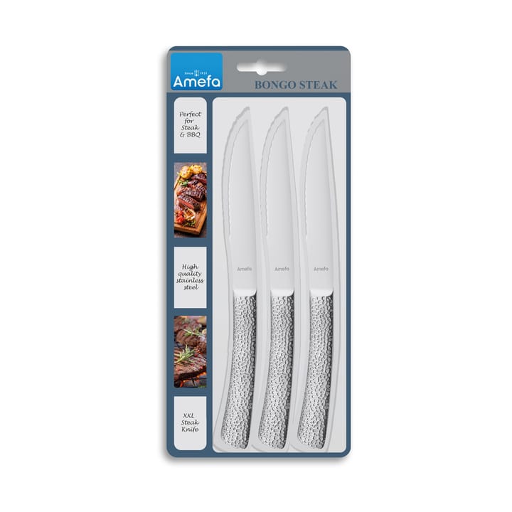 Set di 3 coltelli da barbecue Bongo - Acciaio inossidabile - Amefa