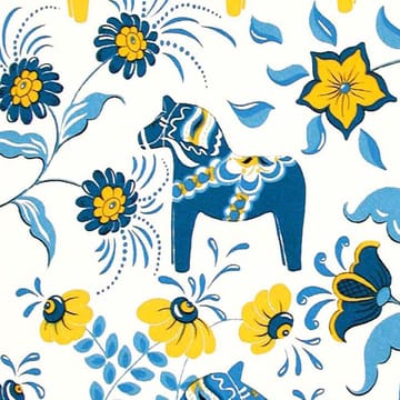 Tessuto Leksand - blu-giallo - Arvidssons Textil