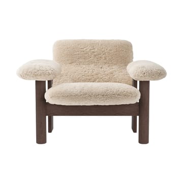 Poltrona Brasilia low back - Dark oak-Nature sheepskin curly - Audo Copenhagen