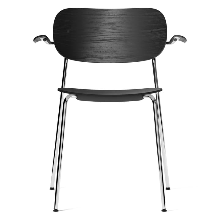 Sedia con braccioli e gambe cromate Co - rovere nero - Audo Copenhagen