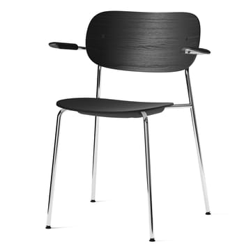 Sedia con braccioli e gambe cromate Co - rovere nero - Audo Copenhagen