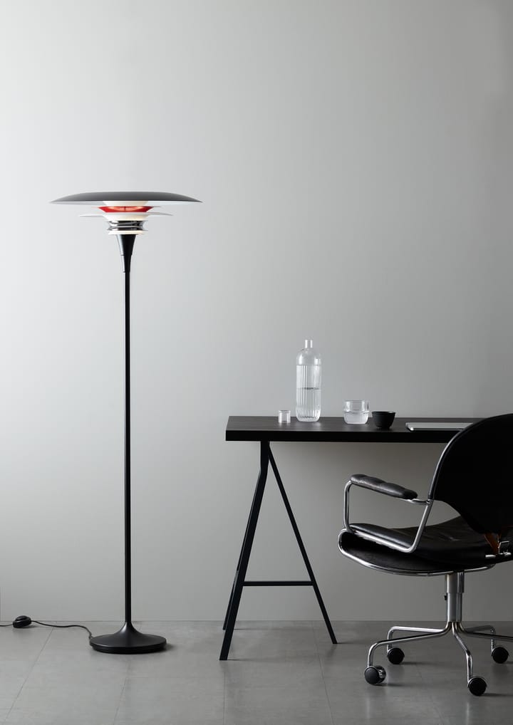 Lampada da terra Diablo Ø 50 cm - Nero opaco-rosso liscio - Belid