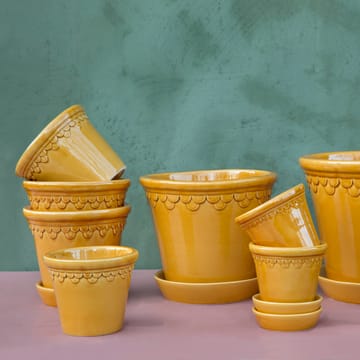 Vaso da fiori Copenhagen smaltato Ø 10 cm - Giallo - Bergs Potter