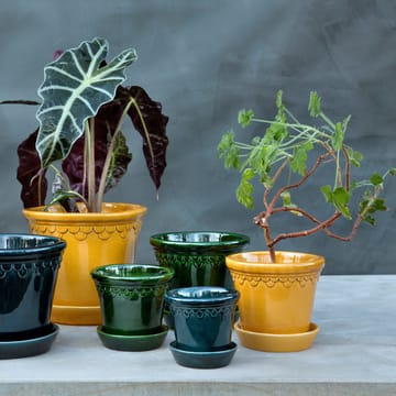 Vaso da fiori Copenhagen smaltato, Ø 12 cm - verde - Bergs Potter