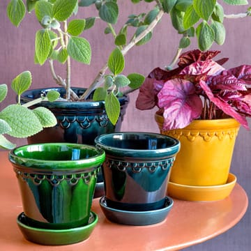 Vaso da fiori Copenhagen smaltato Ø 14 cm - verde - Bergs Potter