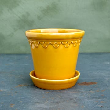 Vaso da fiori Copenhagen smaltato Ø 16 cm - Giallo - Bergs Potter