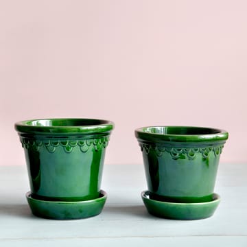 Vaso da fiori Copenhagen smaltato Ø 16 cm - Verde - Bergs Potter