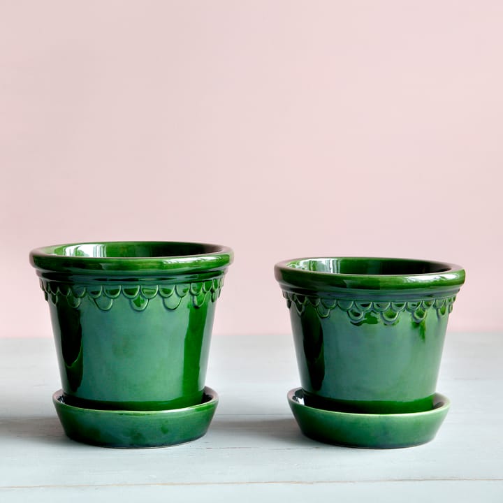 Vaso da fiori Copenhagen smaltato Ø 16 cm, Verde Bergs Potter