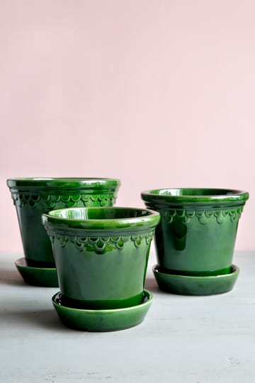 Vaso da fiori Copenhagen smaltato Ø 18 cm - Verde - Bergs Potter