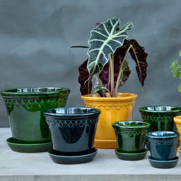 Vaso da fiori Copenhagen smaltato Ø 25 cm - verde - Bergs Potter