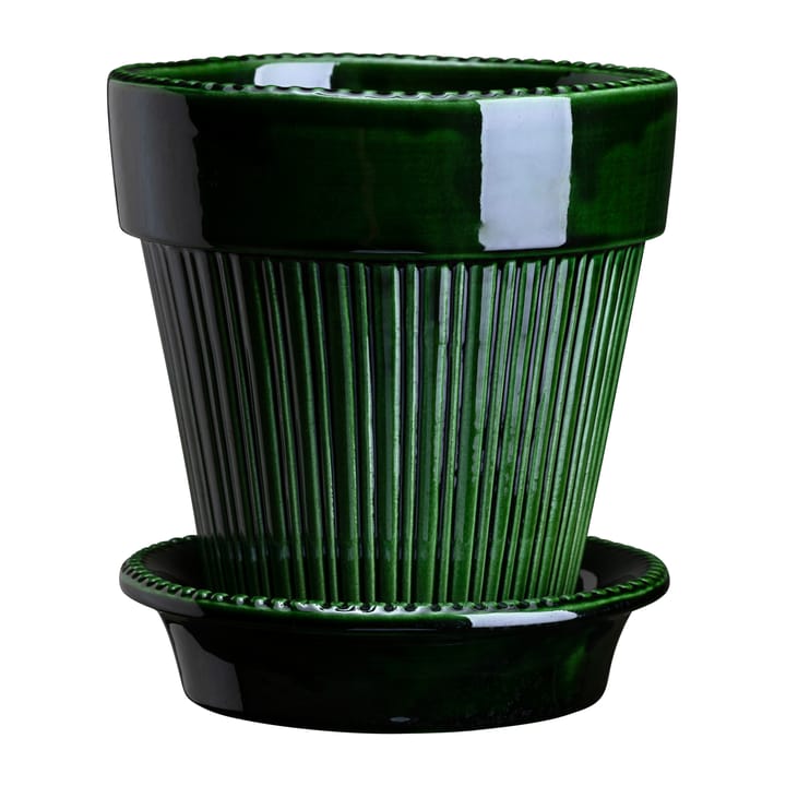 Vaso da fiori smaltato Simona, Ø 12 cm, Verde Bergs Potter