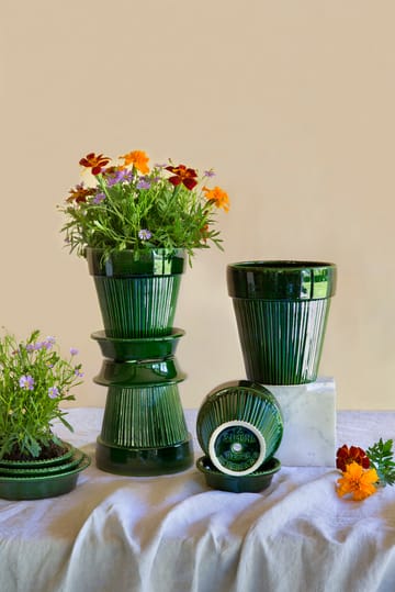 Vaso da fiori smaltato Simona, Ø 12 cm - Verde - Bergs Potter