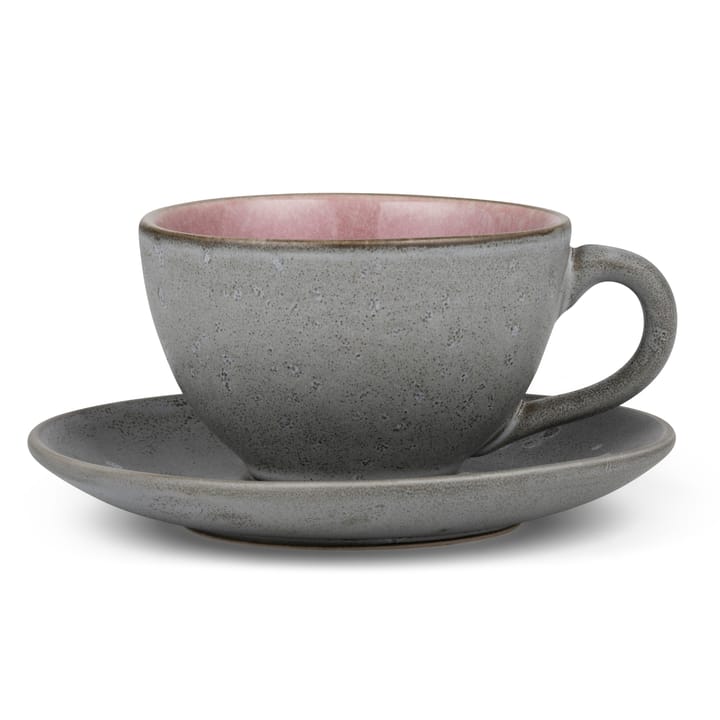 Tazza con piattino Bitz grigia - Rosa - Bitz