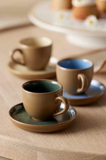 Tazzina da caffè con piattino Bitz 7 cl opaca - Legno, forest green - Bitz