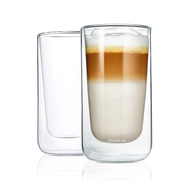 Bicchiere da latte macchiato termoisolante Nero confezione da 2 - Trasparente - Blomus