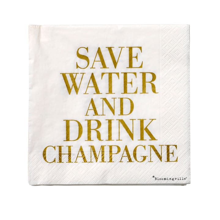 Confezione da 20 tovaglioli Save water  - 33x33 cm - Bloomingville