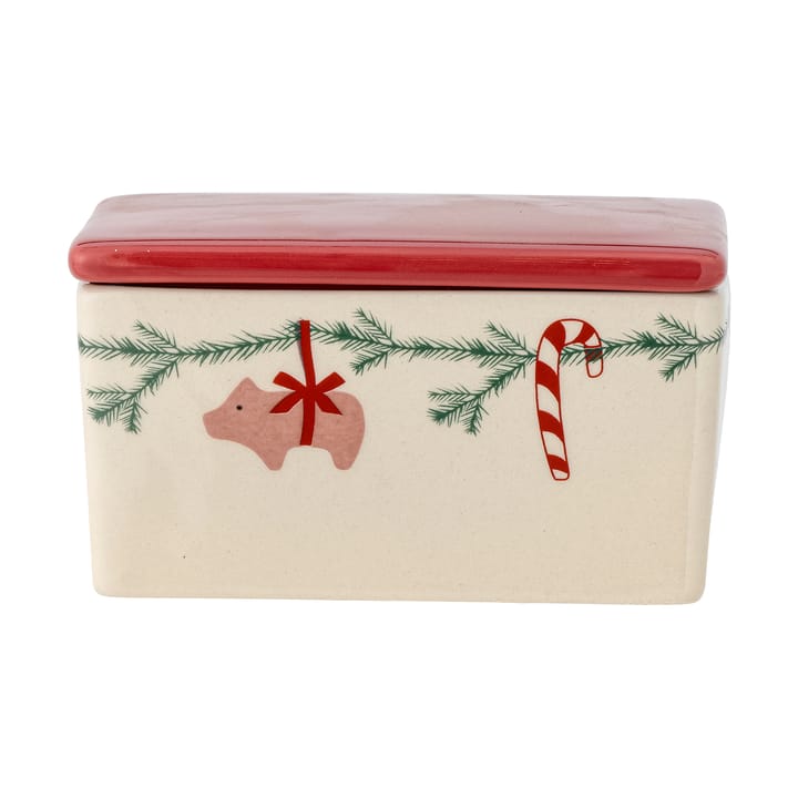 Contenitore per burro Yule 12,5x7 cm - Bianco-rosso - Bloomingville