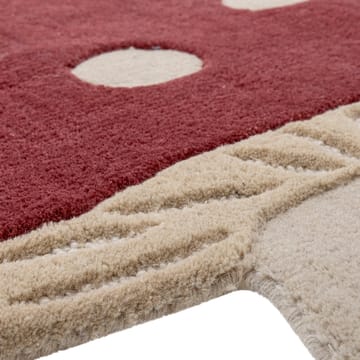 Tappeto in lana Mushroom 85x90 cm - Rosso, bianco - Bloomingville