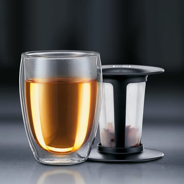 Bicchiere con colino da tè Tea For One - nero - Bodum