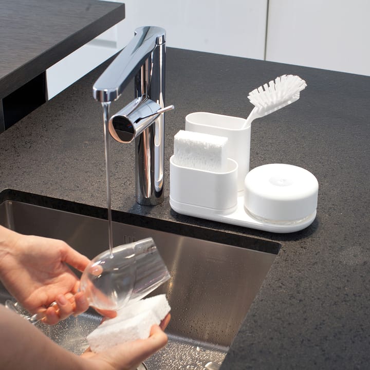 Dispenser detersivo da piatti con cestello contenitore grande, bianco Bosign