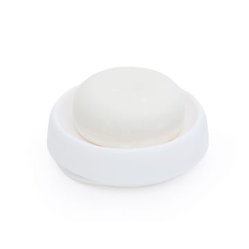 Portasapone in silicone con scarico nascosto, grande  - Bianco - Bosign