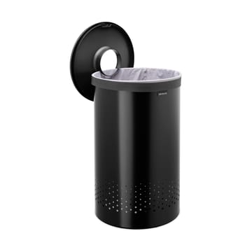 Cesto per la biancheria Brabantia con coperchio in plastica 60 L - Nero opaco - Brabantia