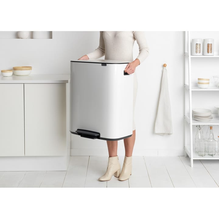 Pattumiera a pedale 2x30 L - Bianco - Brabantia