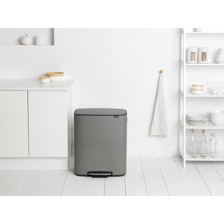 Pattumiera a pedale 2x30 L, Mineral concrete grey Brabantia