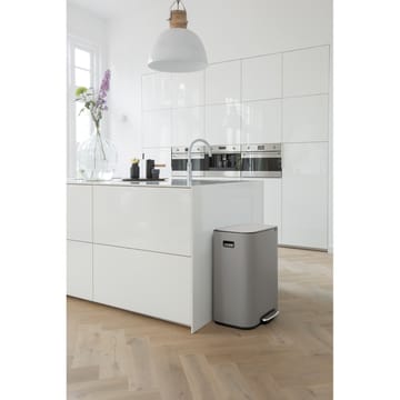 Pattumiera a pedale 2x30 L - Mineral concrete grey - Brabantia