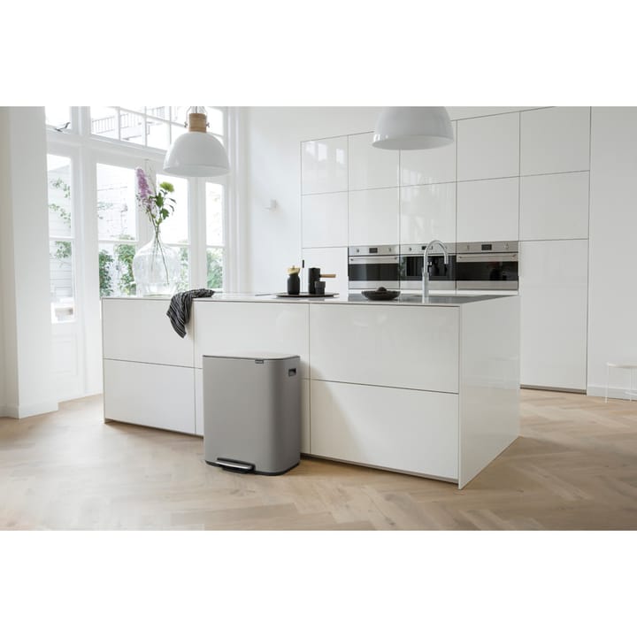 Pattumiera a pedale 2x30 L, Mineral concrete grey Brabantia