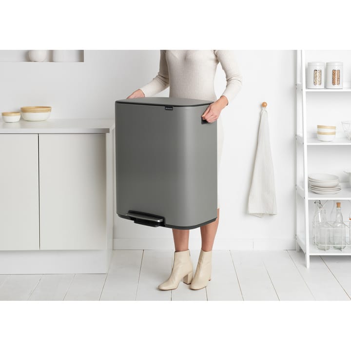 Pattumiera a pedale 2x30 L, Mineral concrete grey Brabantia