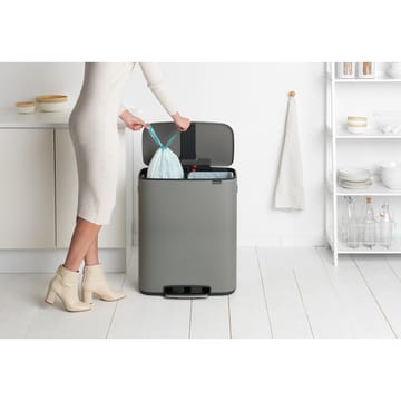 Pattumiera a pedale 2x30 L - Mineral concrete grey - Brabantia