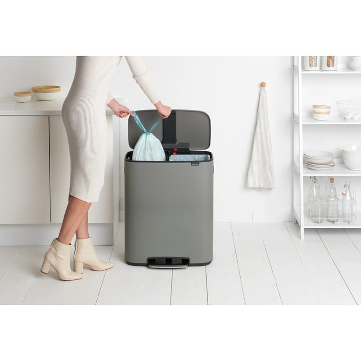 Pattumiera a pedale 2x30 L, Mineral concrete grey Brabantia