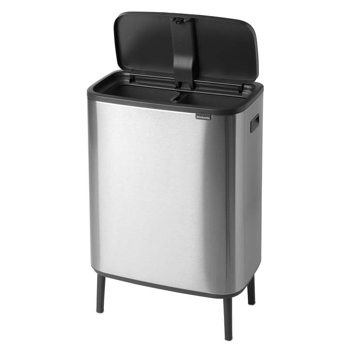 Pattumiera touch alta Bo 2x30 L, acciaio spazzolato opaco Brabantia