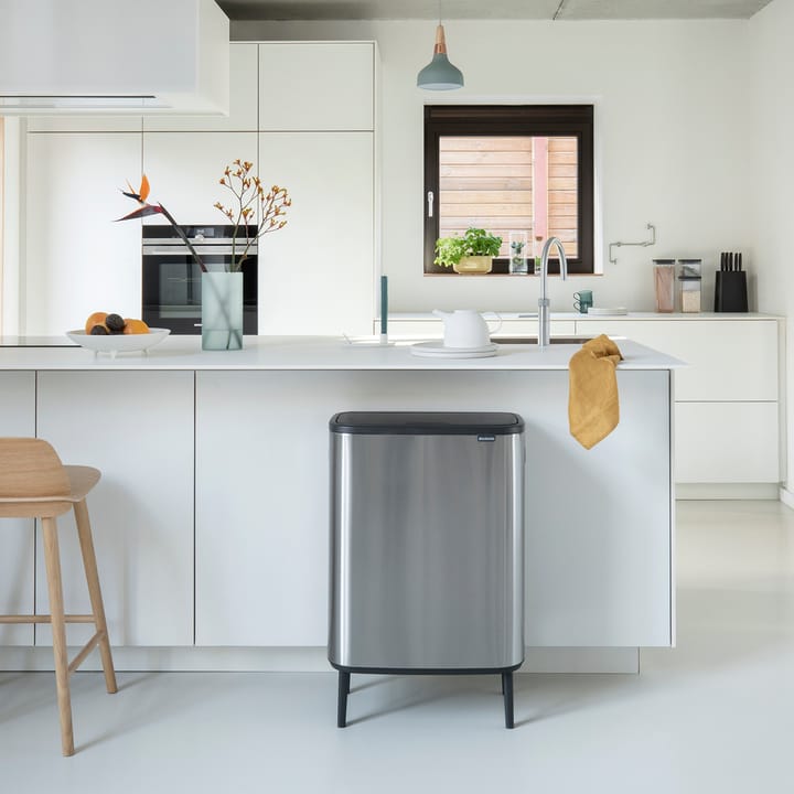 Pattumiera touch alta Bo 2x30 L, acciaio spazzolato opaco Brabantia