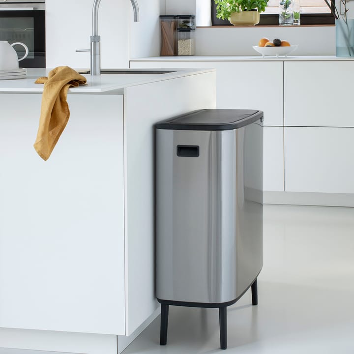 Pattumiera touch alta Bo 2x30 L, acciaio spazzolato opaco Brabantia