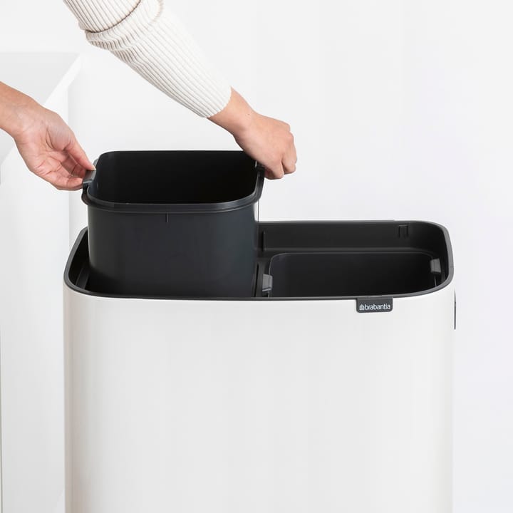 Pattumiera touch alta Bo 2x30 L, Bianco Brabantia