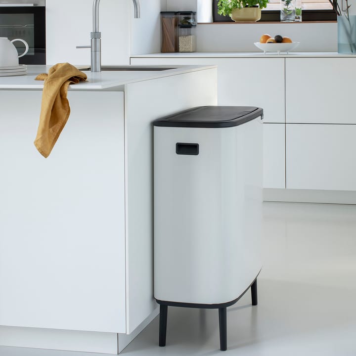 Pattumiera touch alta Bo 2x30 L, Bianco Brabantia